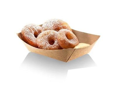 Pommes Frites Bakke L85xB61xH36mm Kraft/Pap/PLA Brun