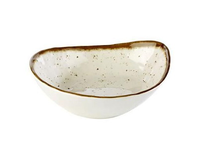 Skål Stoneart 60 cl 23x19x6.5 cm Melamin Hvid/Brun stenlook
