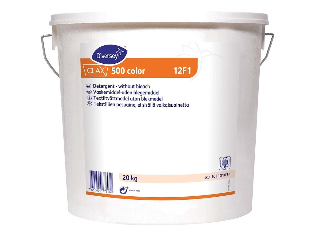 Vaskepulver Clax 500 Free 3GP3 u/Parfume/Blegemiddel t/Meget beskidt tøj 20 kg