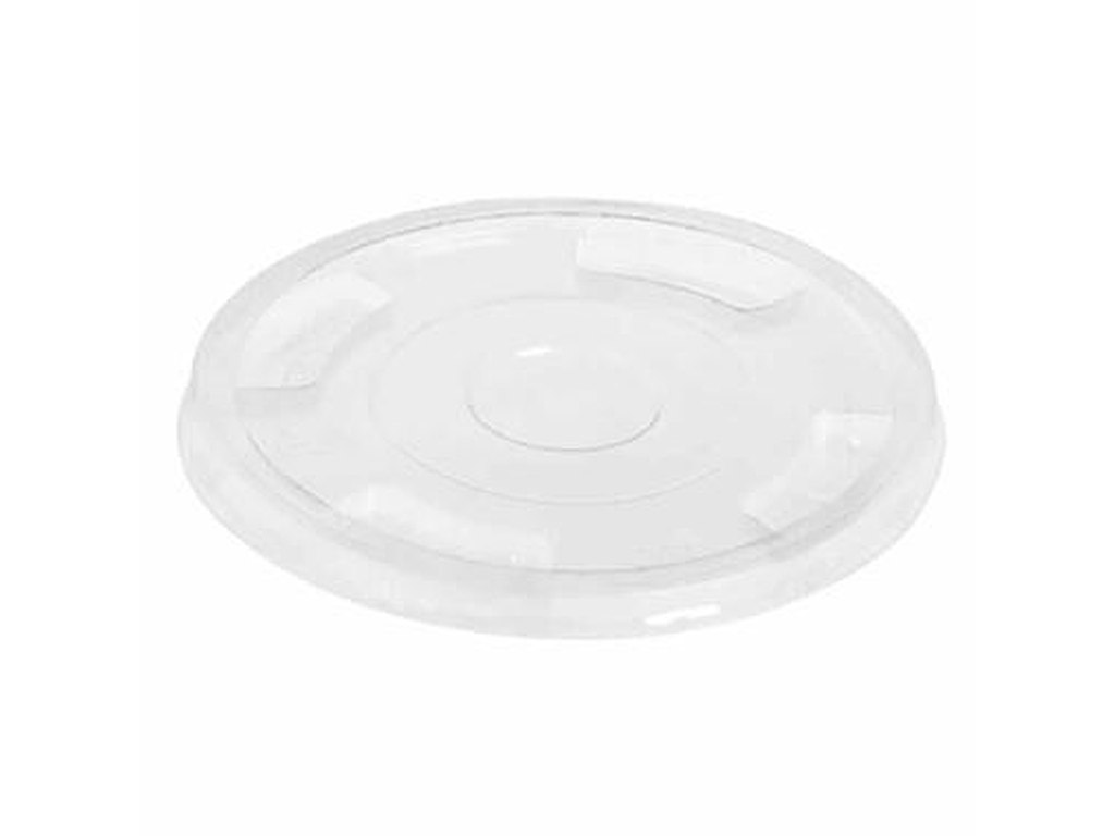 Plastlåg Ø96 mm Flad uden Hul Bionedbrydelig PLA Klar