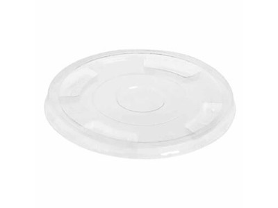 Plastlåg Ø96 mm Flad uden Hul Bionedbrydelig PLA Klar