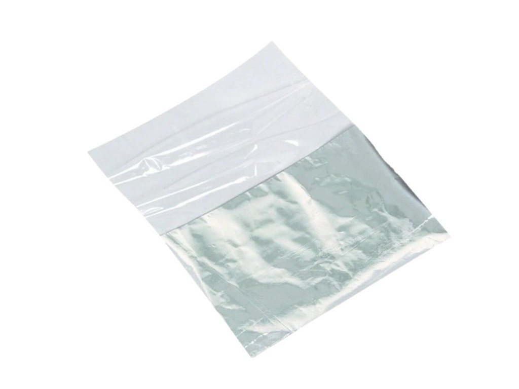 Pålægsfolie 120 x 190 mm 500 ark 45my Aluminium med CPP Plast Transparent