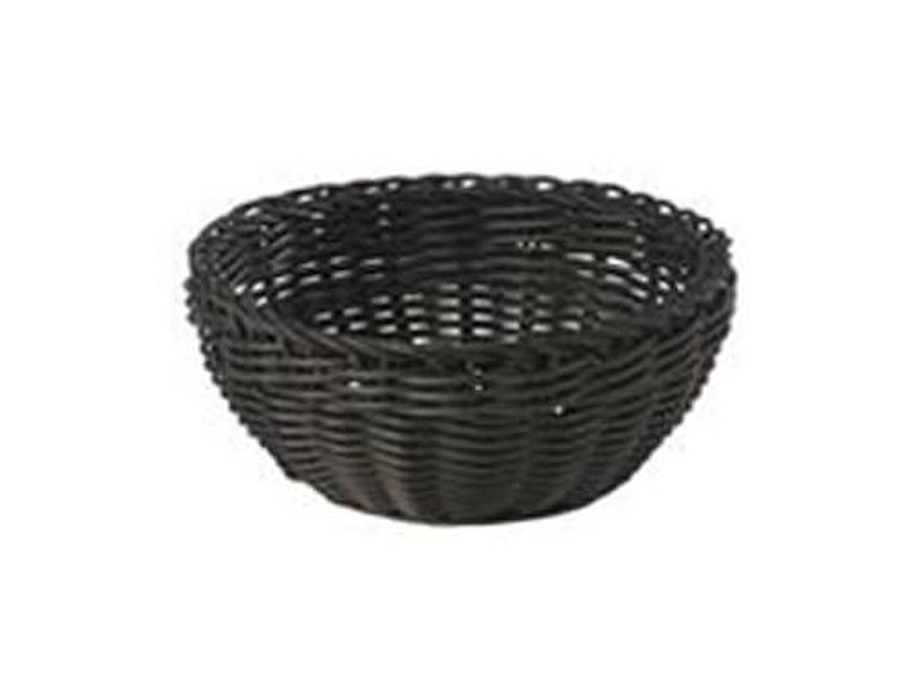 Brødkurv Ø20x8 cm Rund Kraftig flet PP Sort