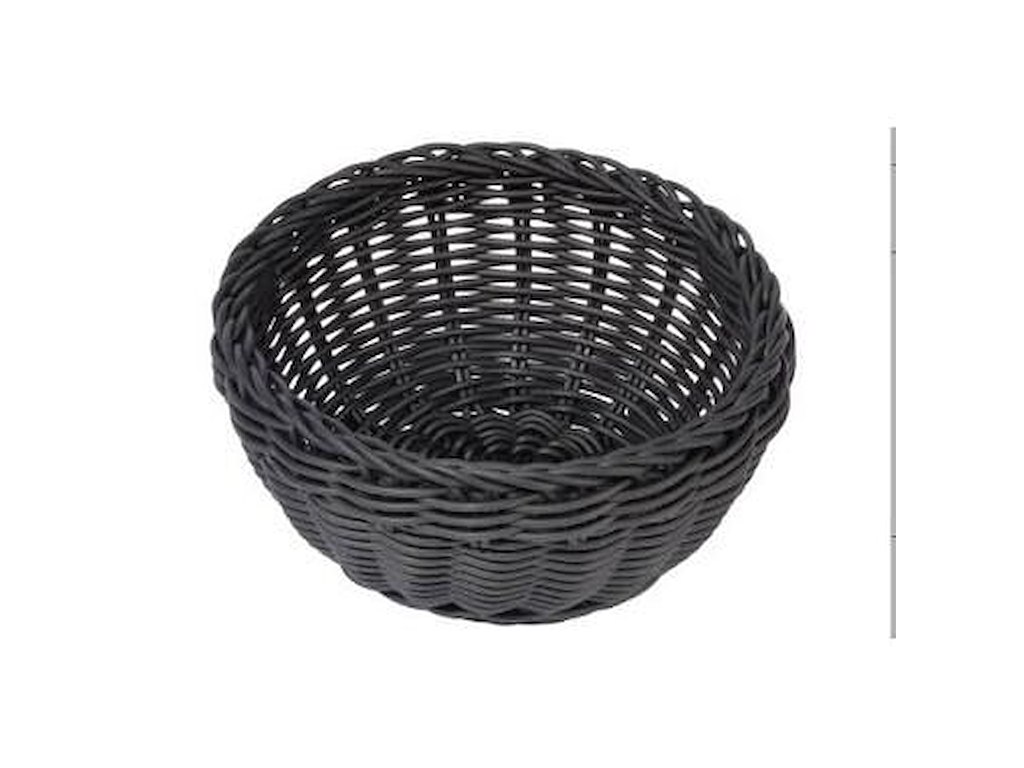 Brødkurv Ø16x8 cm Rund Kraftig flet PP Sort