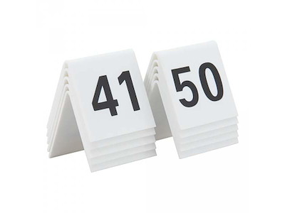 Bordskilt Securit nr 41-50 5x4x5 cm Akryl Hvid