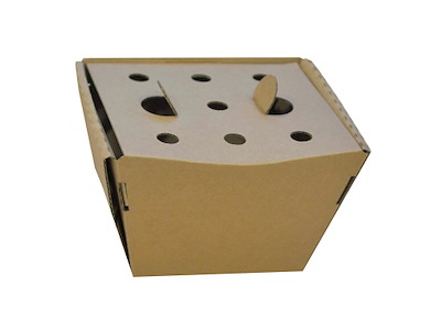 Pommes Frites Æske Ufoldet L93xB83xH87mm Pap med låg Brun