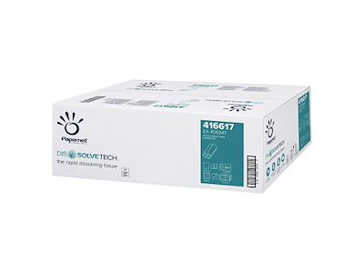 Håndklædeark Papernet Z-Fold 2-lag L24xB20.3xD8cm Nyfiber Hvid Flushable