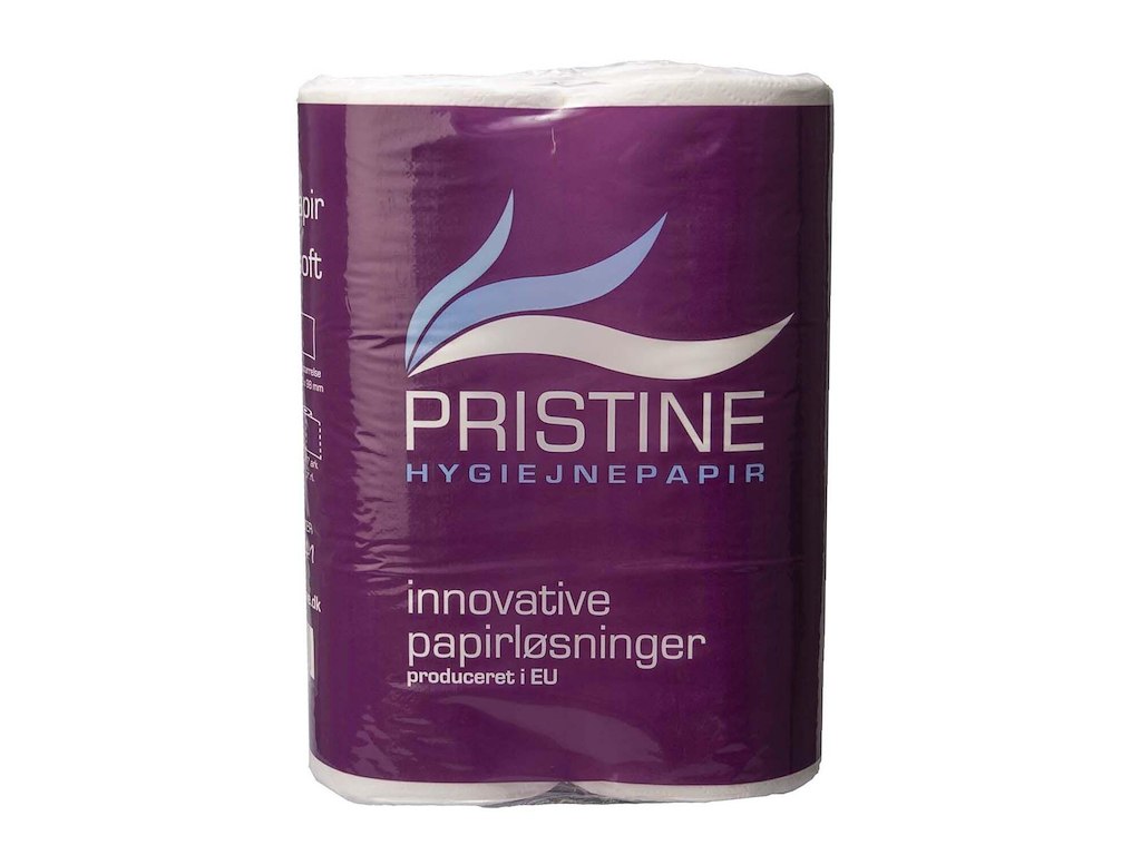 Toiletpapir Pristine Extra Soft 2-lag Ø11xB9.8cmxL48m Perforeret Nyfiber Hvid