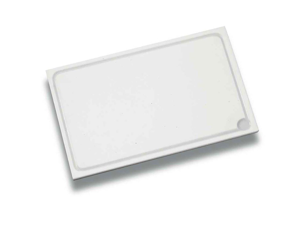 Skærebræt 50x30x2 cm med Saftrille Plast Hvid