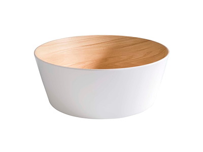 Skål Frida 3.4 ltr Ø26.5x10.5 cm Melamin Hvid/Trælook