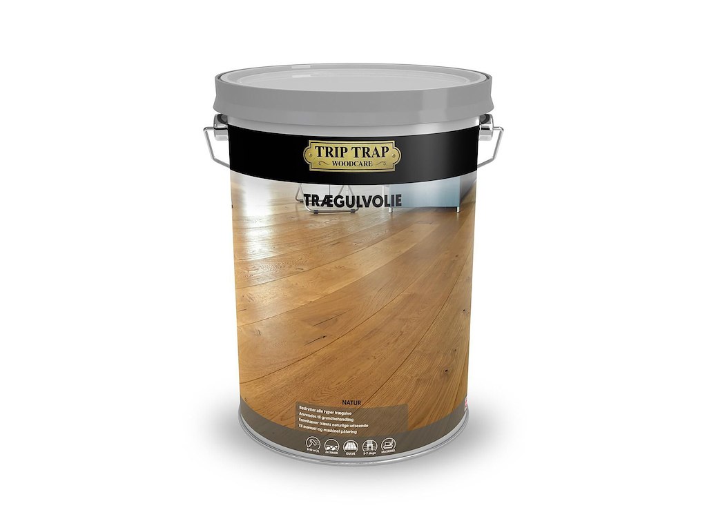 Træolie Trip Trap Trægulvolie natur langsomhærdende til mørke trægulve 5 ltr