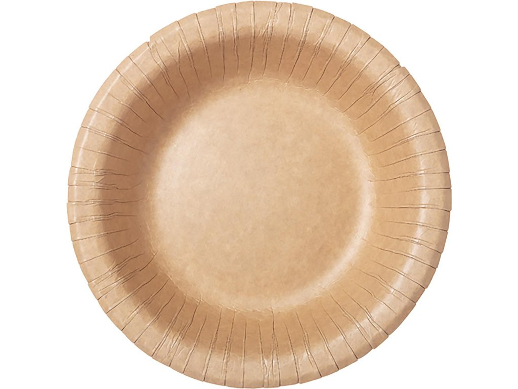 Paptallerken rund dyb 500 ml Ø19cm coated kraft detail pakning Brun