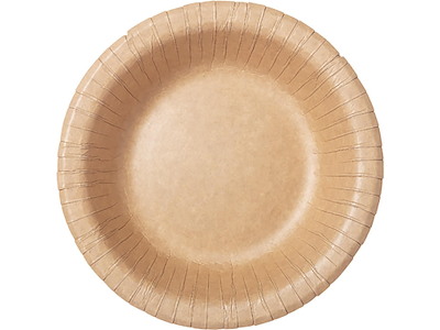 Paptallerken rund dyb 500 ml Ø19cm coated kraft detail pakning Brun