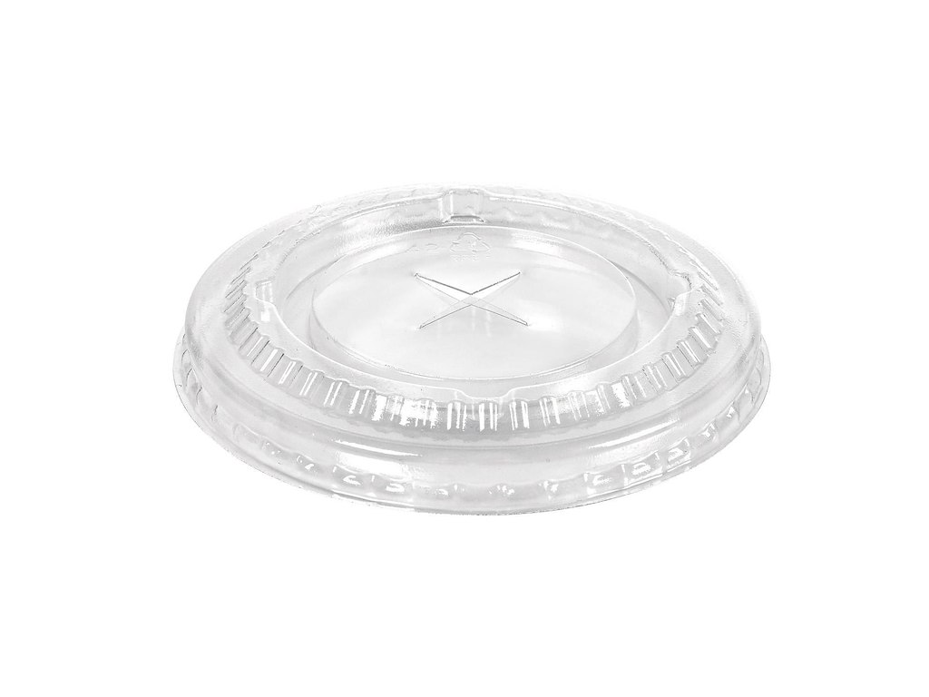 Plastlåg Ø93 mm Flad med kryds Transparent til kolddriksbæger Breeze