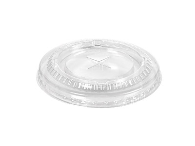 Plastlåg Ø93 mm Flad med kryds Transparent til kolddriksbæger Breeze