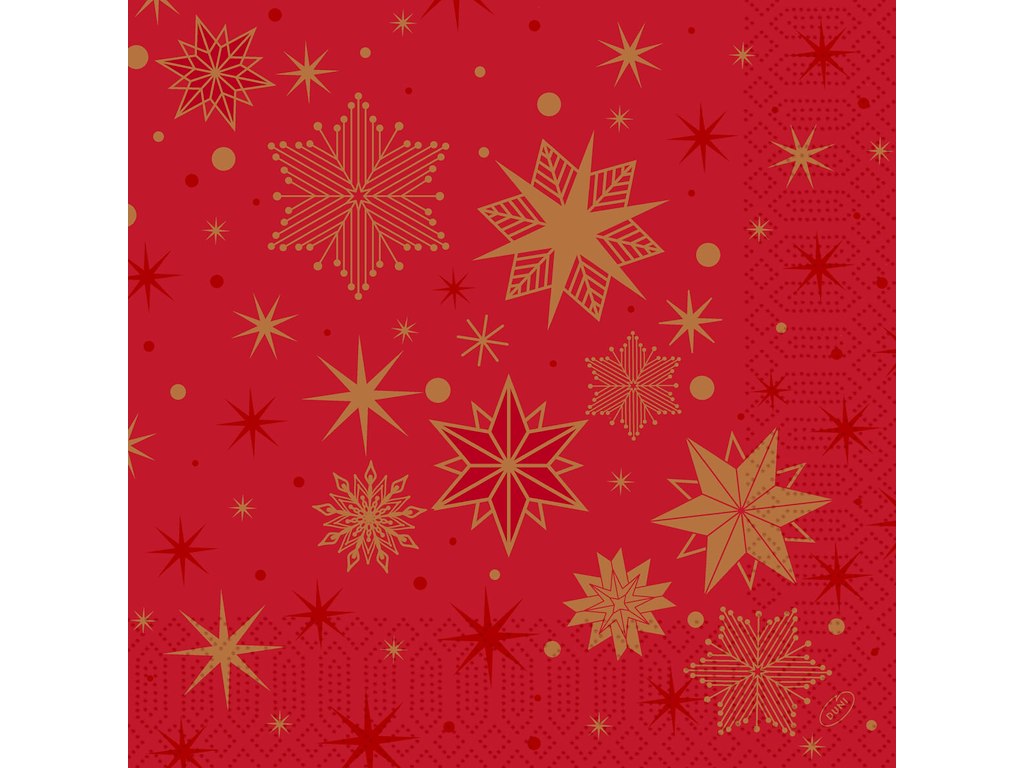 Serviet Duni 40 x 40cm 3-lag Stargazing Red