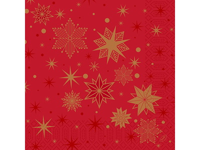 Serviet Duni 40 x 40cm 3-lag Stargazing Red