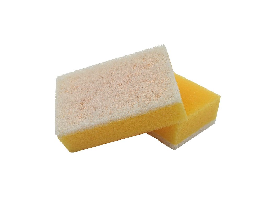 Multisvamp Mini 9x6x3 cm med Skruesål Gul/Hvid