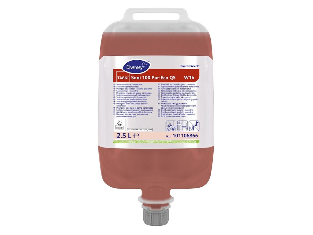 Sanitetsrengøring TASKI Sani 100 Pur-Eco QS W1b m Farve/Parfume 2.5ltr rød