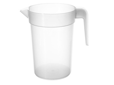 Kande med hank 1 ltr uden Låg PP Transparent