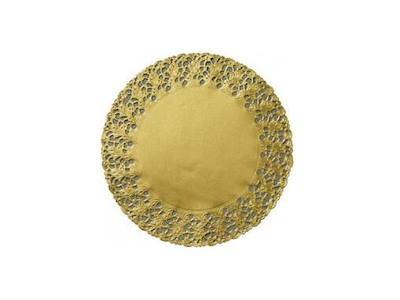 Kagepapir Ø36 cm Rund Udstanset Guld