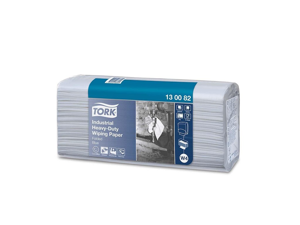 Aftørringsklud Tork Ekstra Kraftig W4 3-lag 324x385mm Toppak Blå