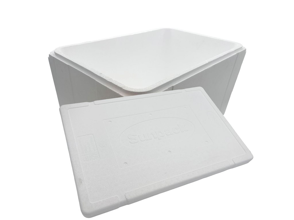 Termokasse 1/1GN 50 ltr L60xB40xH32cm EPS med Låg Hvid SAMPAK