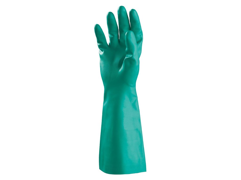 Handske AlphaTec®Solvex 37-675 str 10 med Velourisering Nitril 0.38 mm Grøn