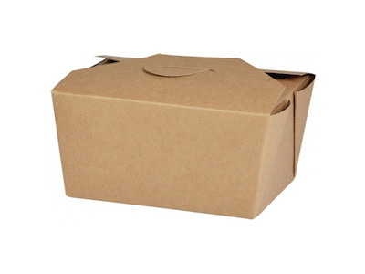 Takeaway æske 600 ml 113/130x90/112x65mm Karton med biocoating Brun