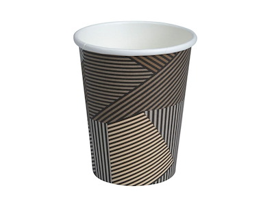 Kaffebæger Lines, ABENA Gastro, 9cm, Ø8cm, 24 cl, 28 cl, brun, pap/PE, 8 oz