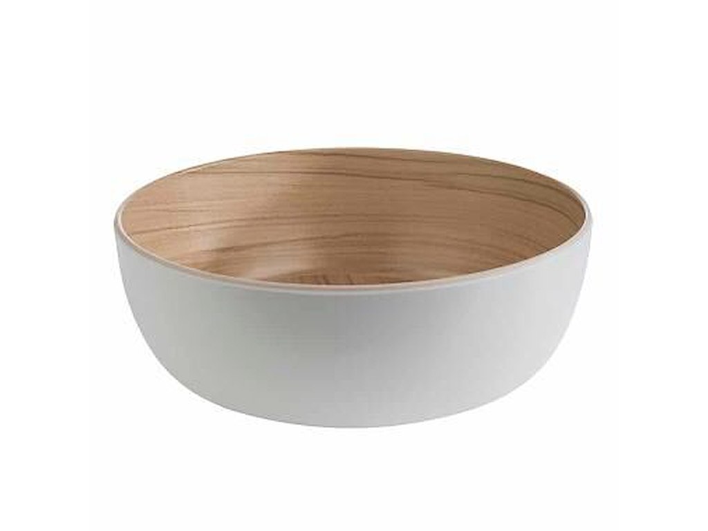 Skål Frida 1.8 ltr Ø21.5x7.5 cm Melamin Hvid/Trælook