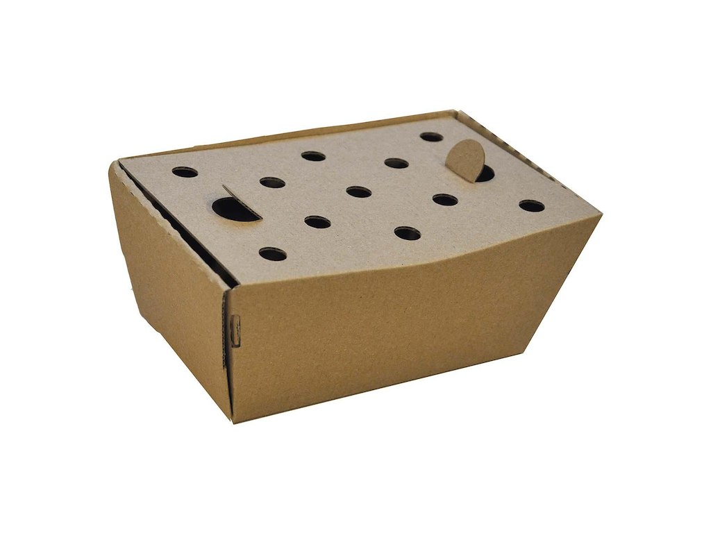 Pommes Frites Æske Ufoldet L168xB92xH88mm Pap med låg Brun