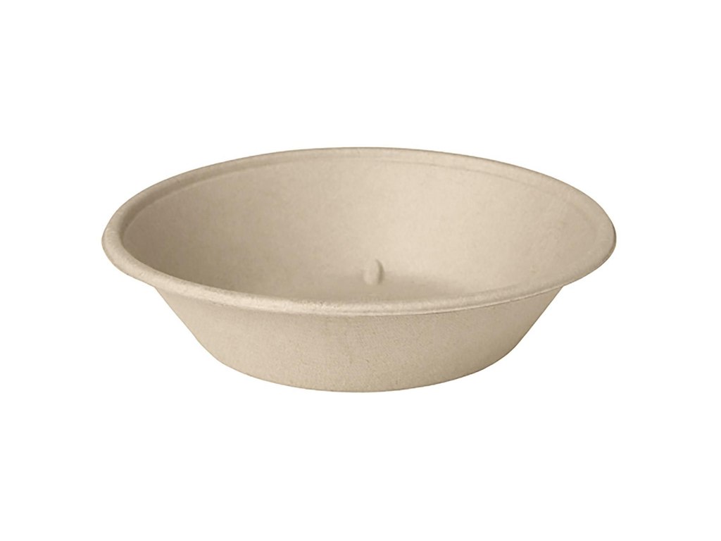 Skål rund 800 ml Ø194x48 mm Brun Bagasse FF natur