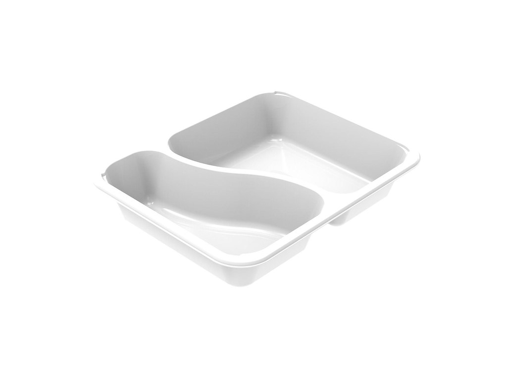 Bakke 2-rum 2227-2F 430/685 ml 227x178x43 mm CPET Hvid