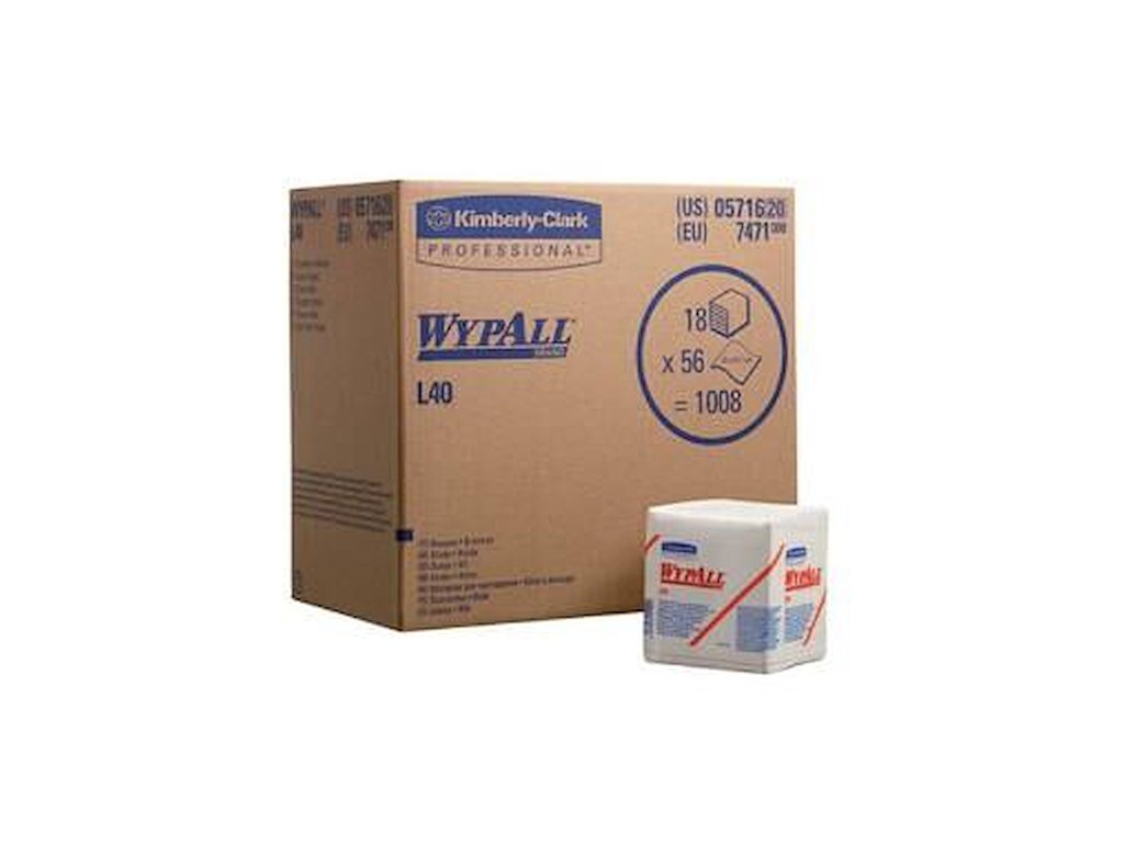 Aftørringsklud Wypall L40 1-lag 330x32 mm Hvid