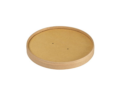 Paplåg rund Ø150x17mm til salatskål 500 ml og 700 ml Biopak Brun Kraft/PLA