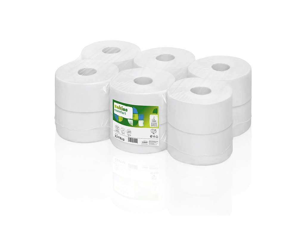 Toiletpapir Satino Comfort Jumbo Mini 2-lag Ø18cm 180 m hvid