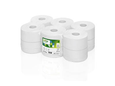 Toiletpapir Satino Comfort Jumbo Mini 2-lag Ø18cm 180 m hvid