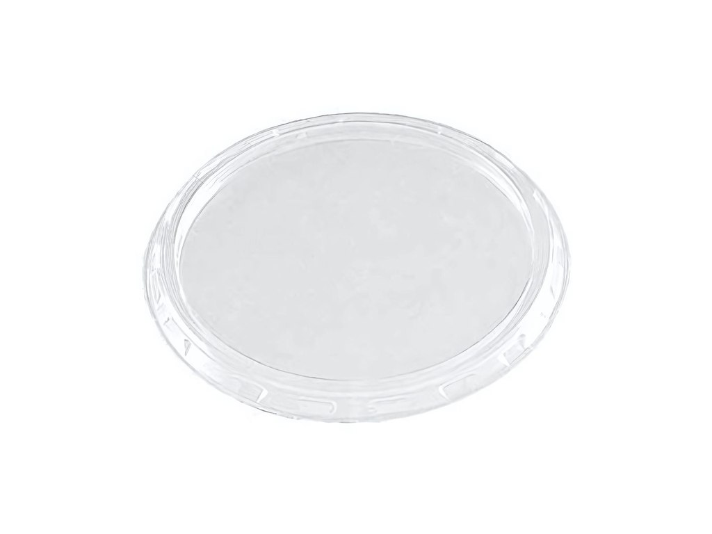 Plastlåg, Ø72 mm, klar, flad, til dressingbæger
