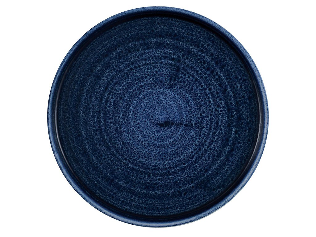 Tallerken Stonecast Plume Ø21 cm Flad med kant Porcelæn Marineblå