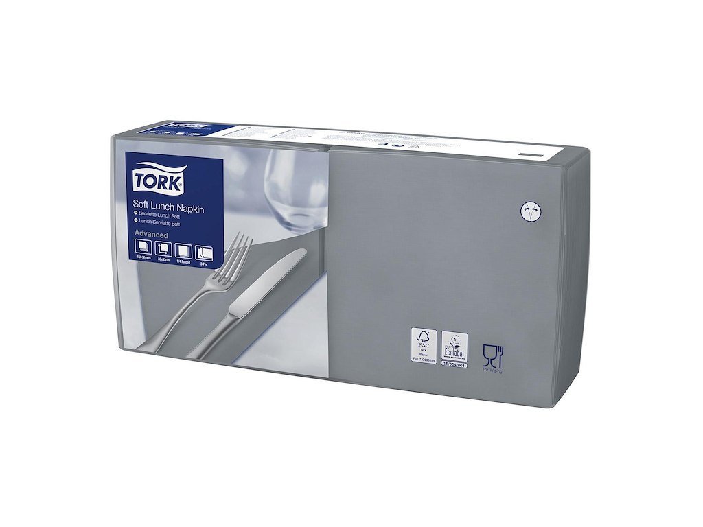 Serviet Tork 33x33cm 3-lag Grå