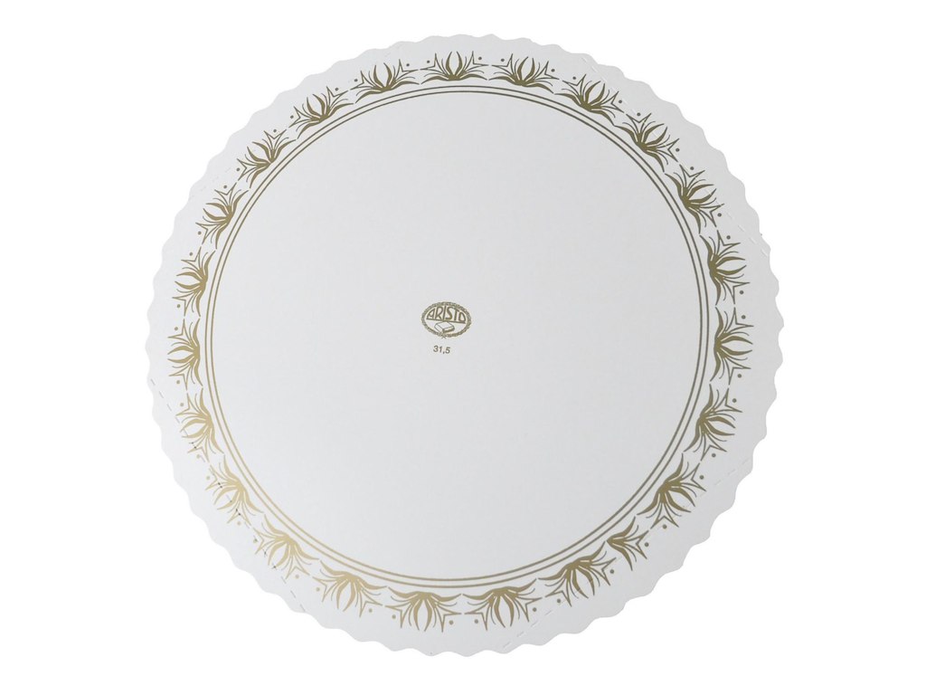 Kagepap Ø315 mm Lakeret med Guldtryk