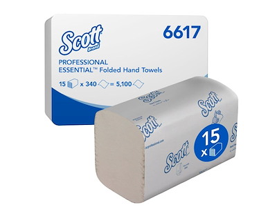 Håndklædeark Scott V-Fold 1-lag L21xB20xD10.5cm Genbrug Hvid