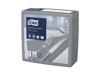 Serviet Tork 40x40cm 3-lag Grå