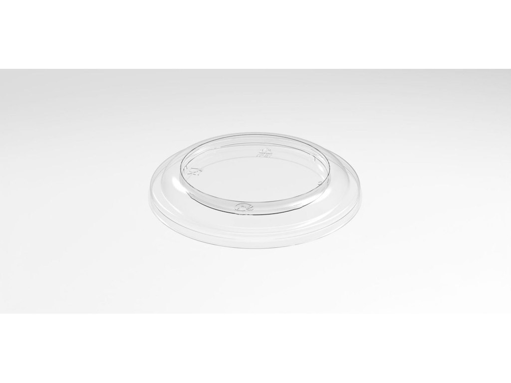 Plastlåg DeliGreen Stabelbar Ø129xH17.50mm RPET med antifog Transparent