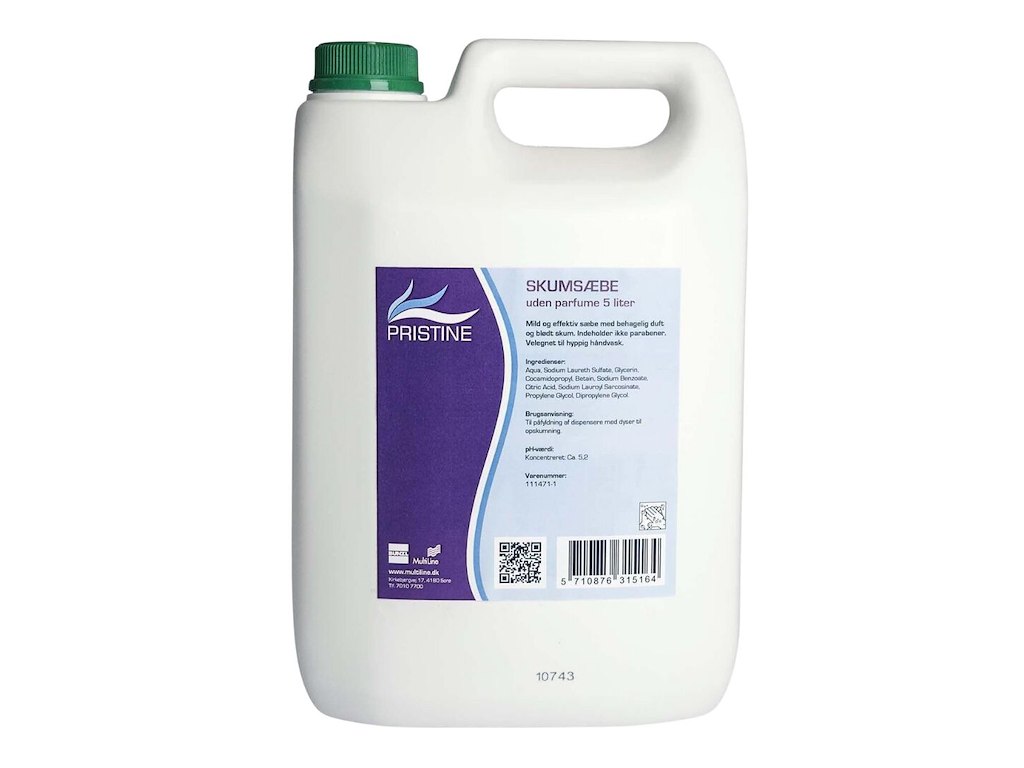 Skumsæbe Pristine uden Farve/Parfume til påfyldning af dispenser 5 ltr