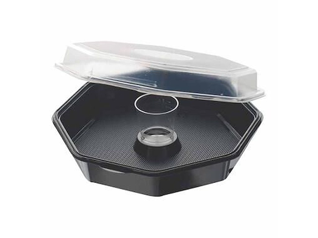 Multiboks Octaview 1-rum Ø230xH70 mm med dressingbæger og låg Sort/klar