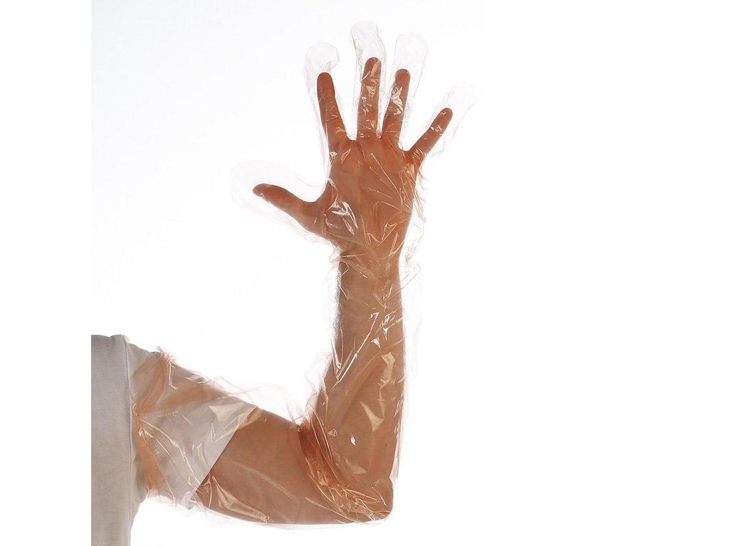 Handske Engangs 30 my 90 cm Lang LDPE/EEA Orange