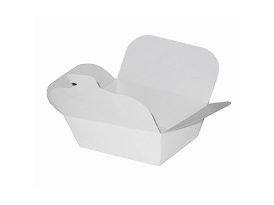 Kinaæske mellem 700 ml 89x109x65 mm Karton PE-Belagt Hvid