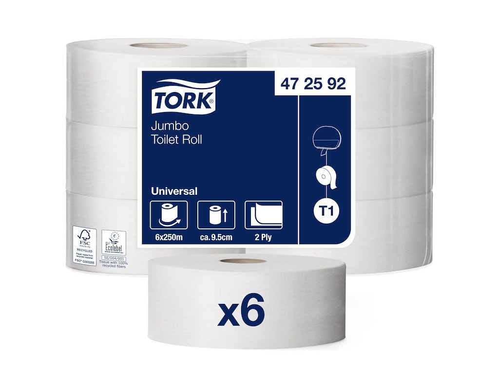 Toiletpapir Tork Jumbo Midi 2-lag 250m